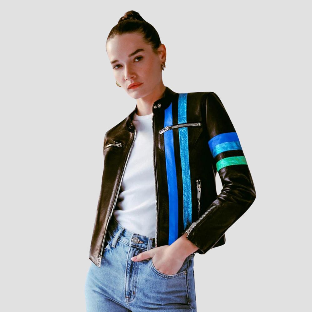 This affordable leather biker haven jacket for women offers high-quality craftsmanship without breaking the bank. Stylish, durable, and designed for confident riders.