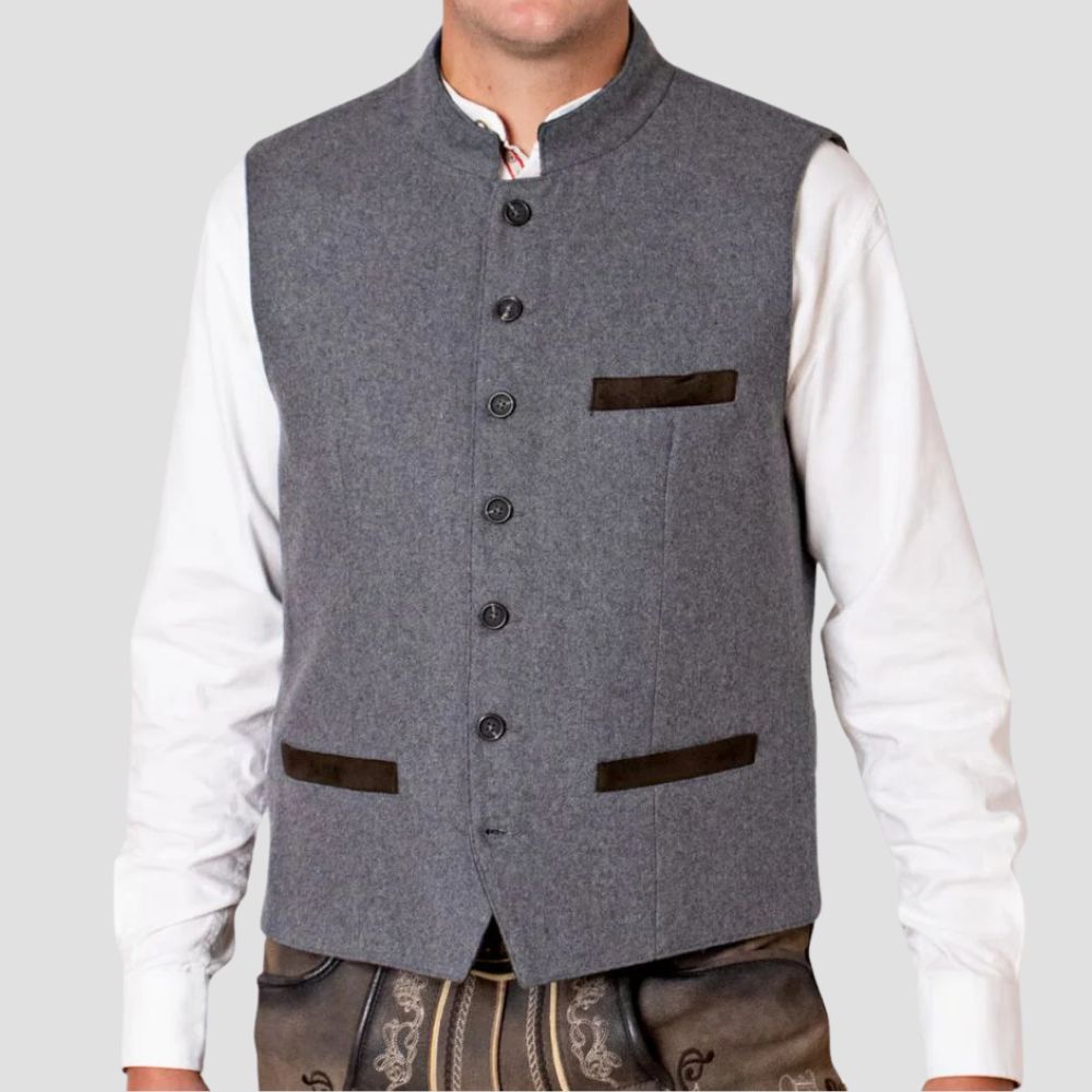 Celebrate Oktoberfest in style with this trendy men’s wool Trachten vest, designed for comfort and tradition.