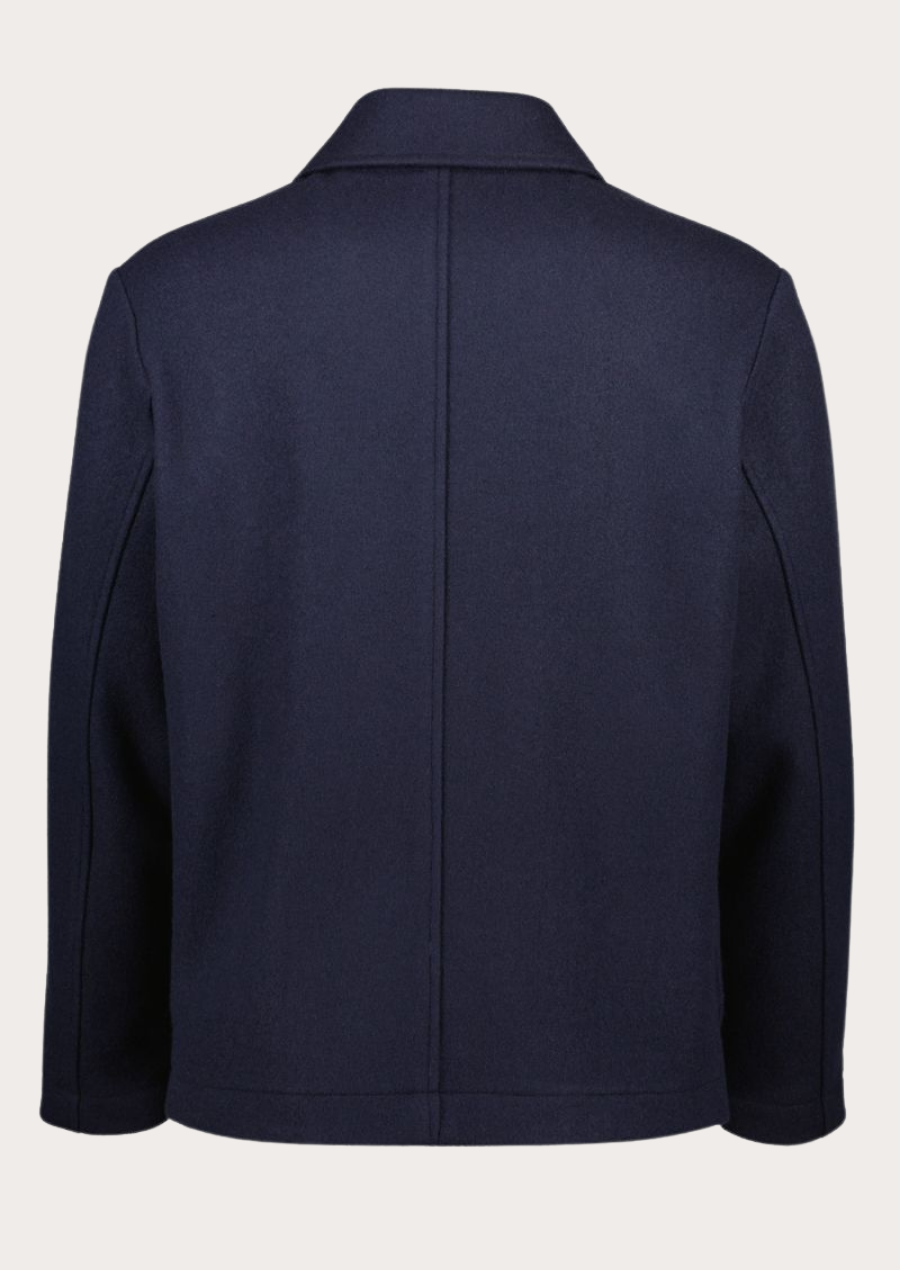 Authentic Austrian wool jacket in blue with classic heritage-inspired design