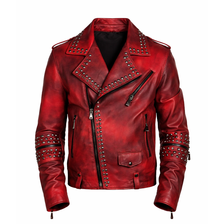 Vintage punk rock leather jacket for rebellious fashion lovers