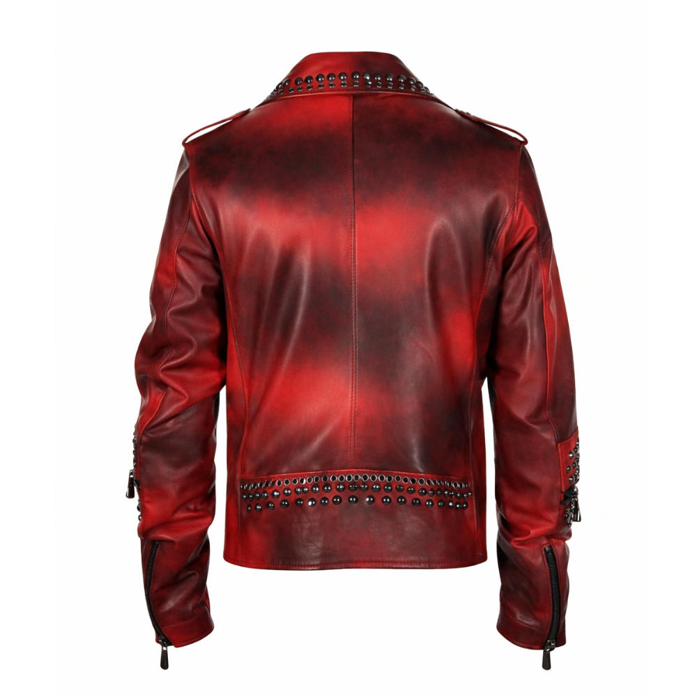 Rebellious punk rock leather jacket with classic vintage style
