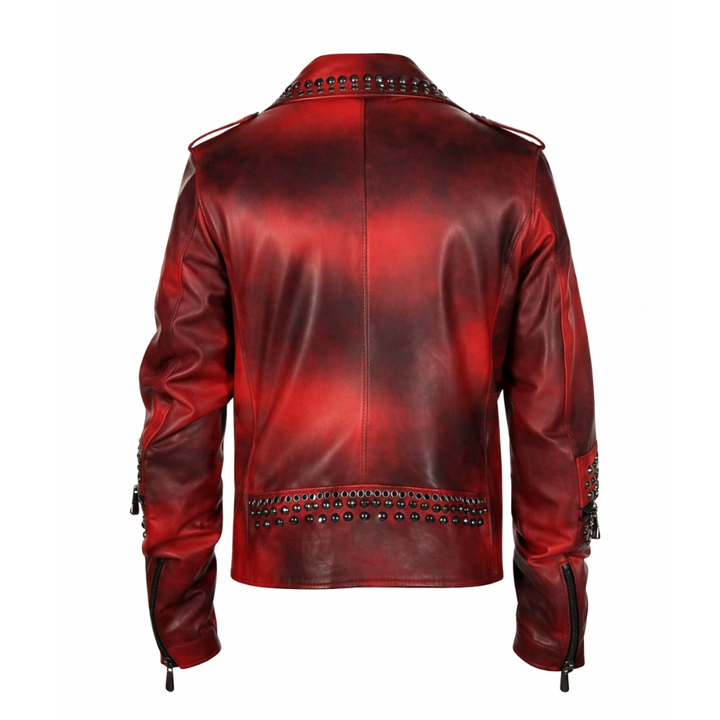 Rebellious punk rock leather jacket with classic vintage style