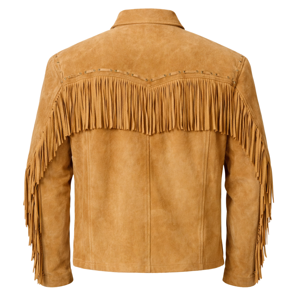Western style suede fringe jacket