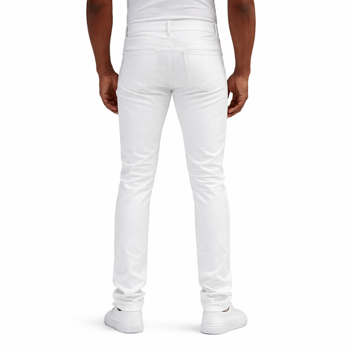 white leather pants texture and stitching