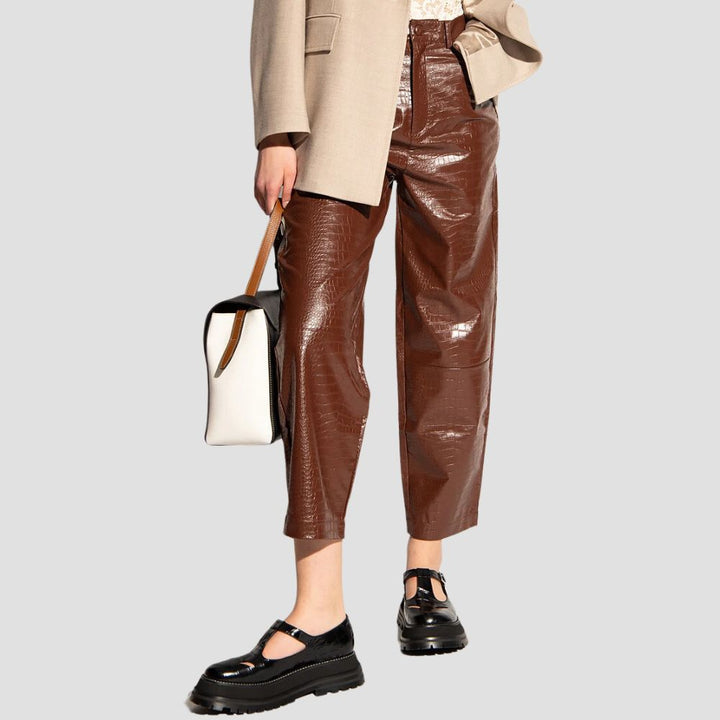 women genuine crocodile leather pants