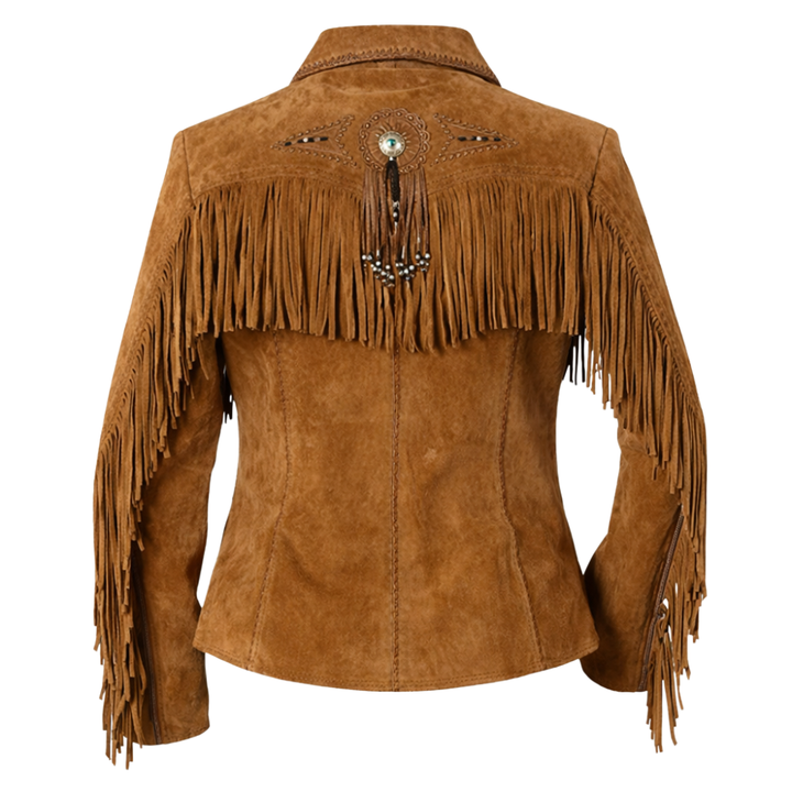 Women's suede western style jacket with authentic details
