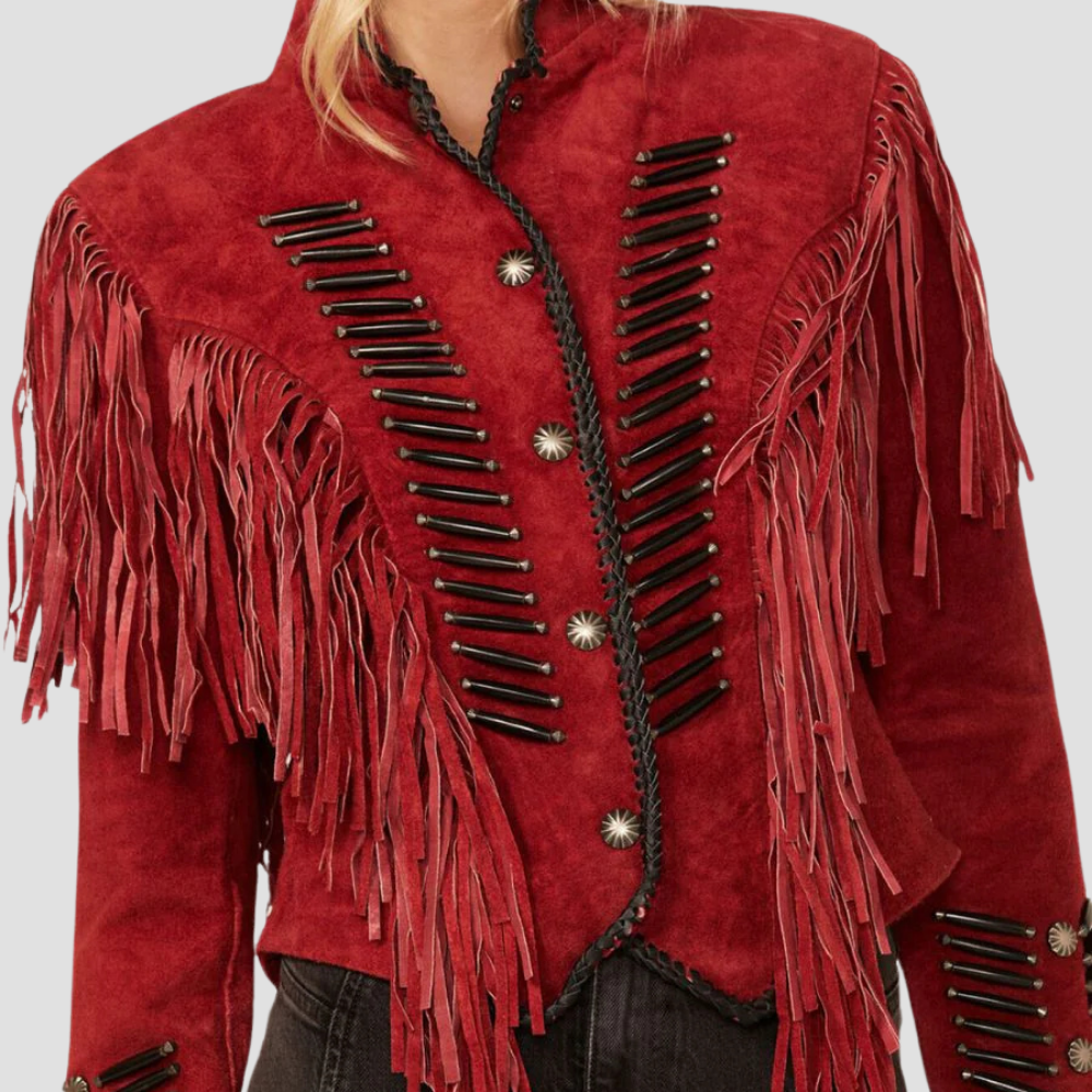 Elevate your everyday style with a women’s Western suede jacket. Featuring fringes, this jacket offers a perfect mix of comfort and Western-inspired flair for daily wear.